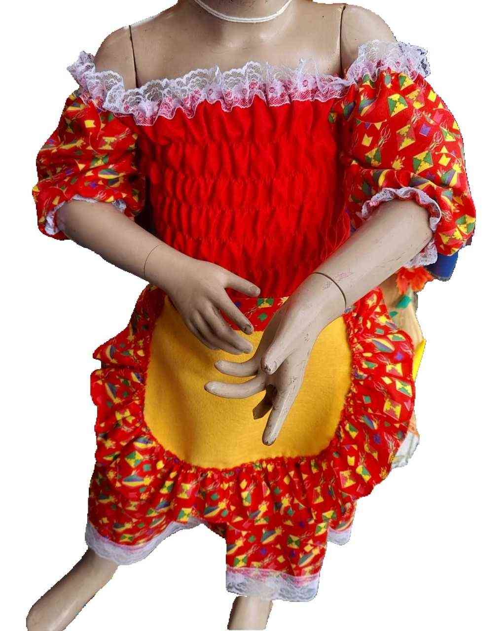 VESTIDO JUNINO LASTEX REF 126